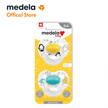 Ty ngậm Medela Baby Pacifier Original | vỉ 2 chiếc | Mới 100% | Hoàn hảo để sử dụng hàng ngày | không chứa BPA | Nhẹ và chỉnh nha | Hỗ trợ bú tự nhiên