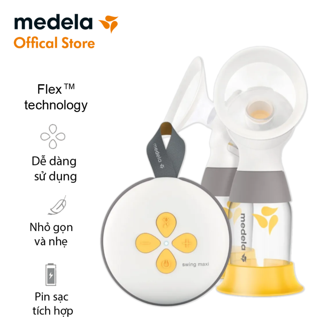 Máy hút sữa điện đôi Medela Swing Maxi 2.0 | Có pin sạc, phễu PersonalFit Flex™, công nghệ 2 Phase Expression (Xám)
