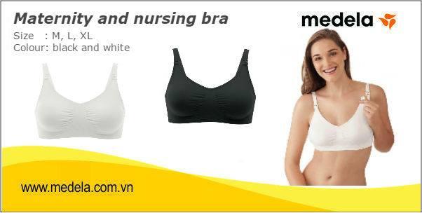 Áo cho con bú Nursing Bra  (M, trắng - đen) (M)