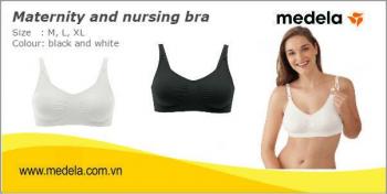 Áo cho con bú Nursing Bra  (M, trắng - đen)