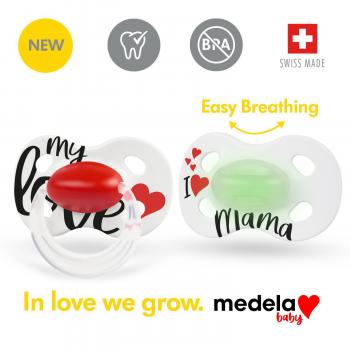 Ty ngậm Medela Baby Pacifier Day & Night | Vỉ 2 chiếc | nhẹ | Không chứa BPA | Hỗ trợ bú tự nhiên